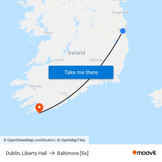 Dublin, Liberty Hall to Baltimore [Ss] map