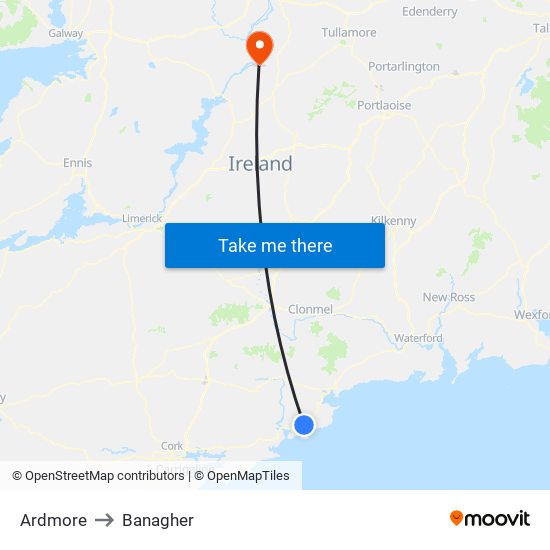 Ardmore to Banagher map