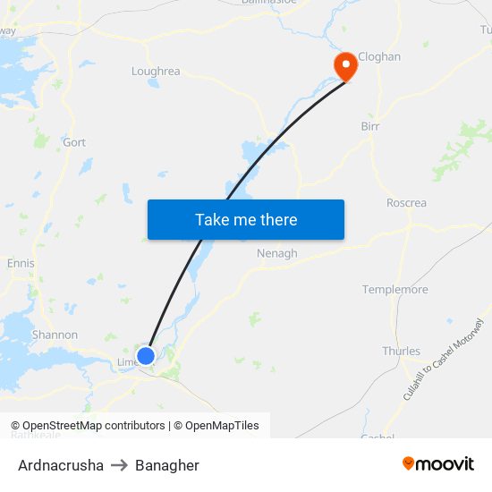 Ardnacrusha to Banagher map