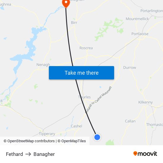 Fethard to Banagher map