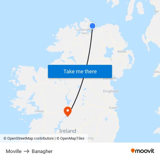 Moville to Banagher map