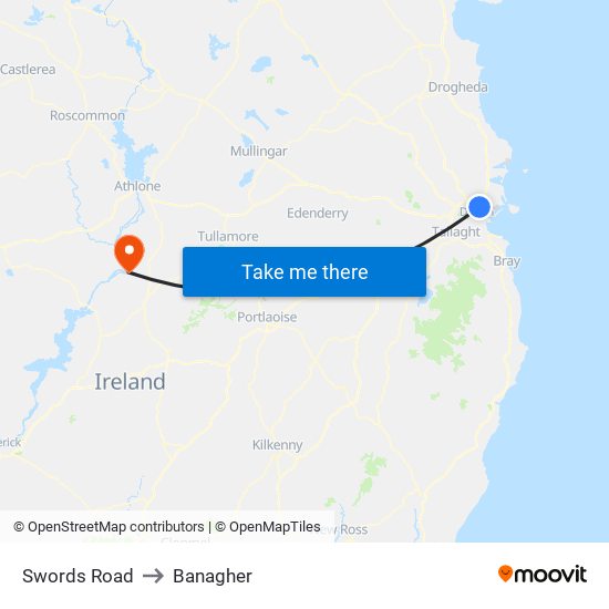 Swords Road to Banagher map
