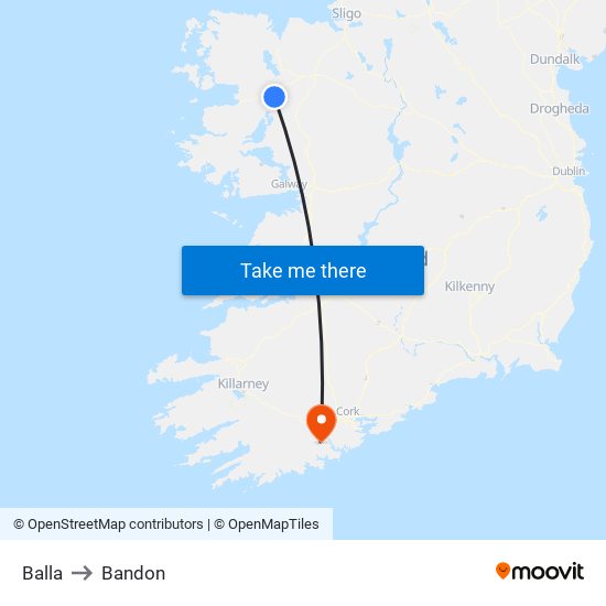 Balla to Bandon map