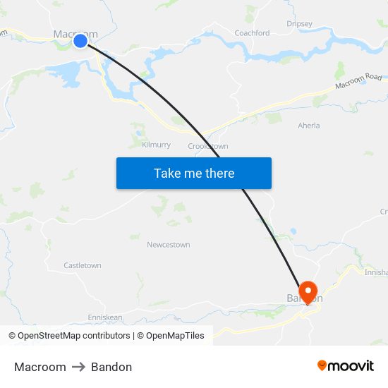 Macroom to Bandon map