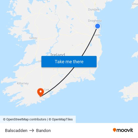 Balscadden to Bandon map