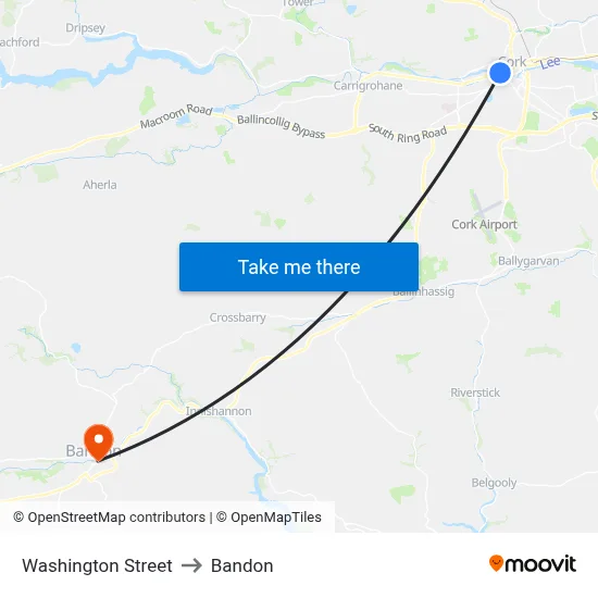Washington Street to Bandon map