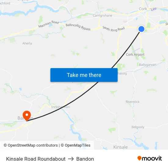 Kinsale Road Roundabout to Bandon map