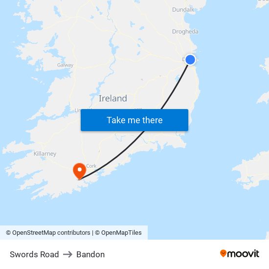Swords Road to Bandon map