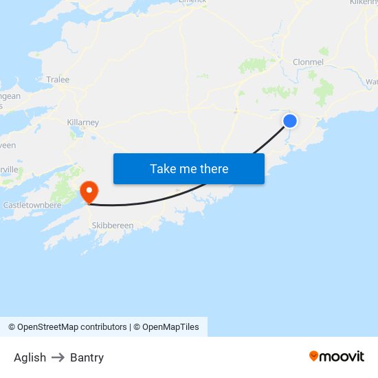Aglish to Bantry map