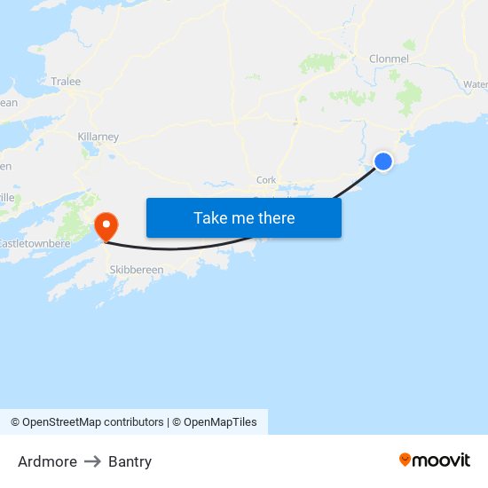 Ardmore to Bantry map