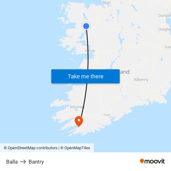 Balla to Bantry map