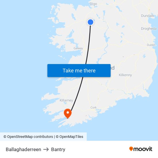 Ballaghaderreen to Bantry map