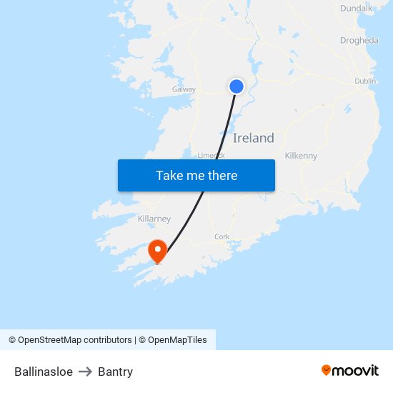 Ballinasloe to Bantry map