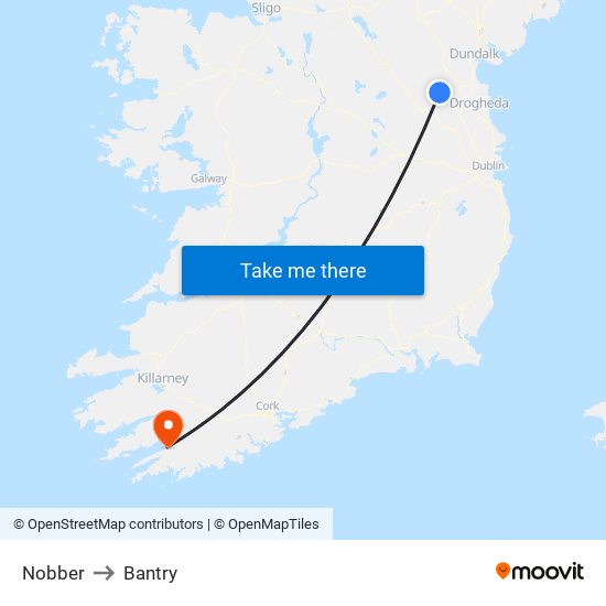 Nobber to Bantry map