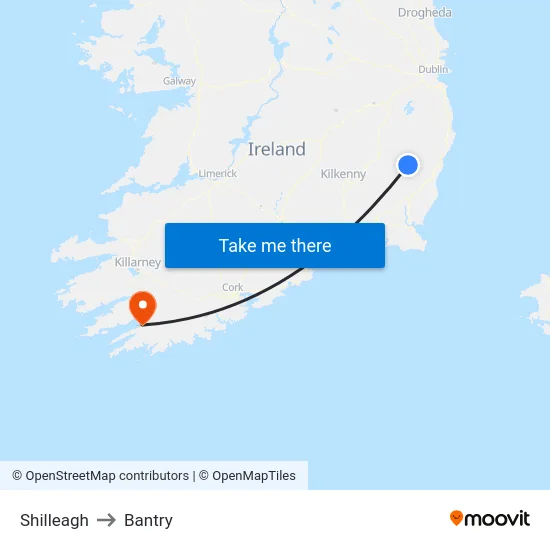 Shilleagh to Bantry map