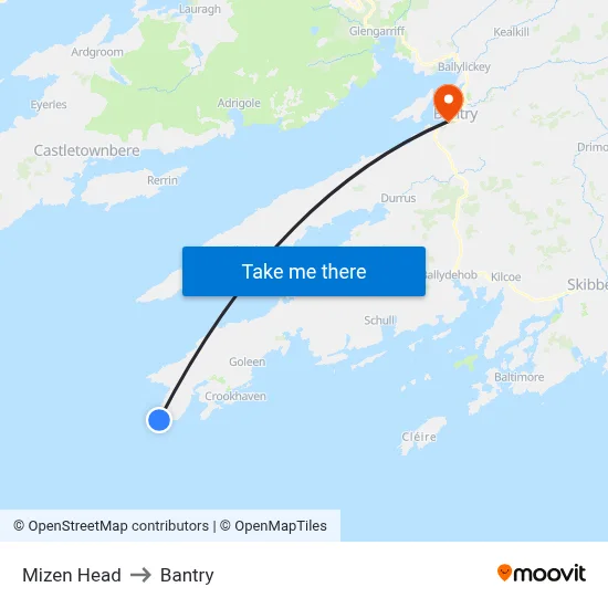 Mizen Head to Bantry map