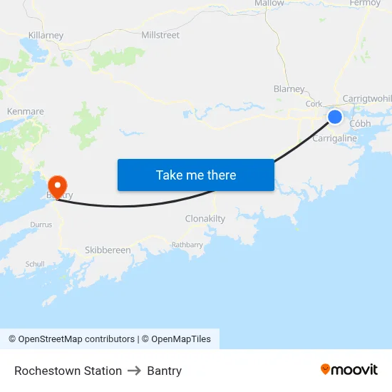 Rochestown Station to Bantry map
