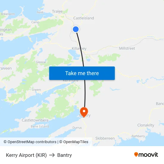 Kerry Airport (KIR) to Bantry map