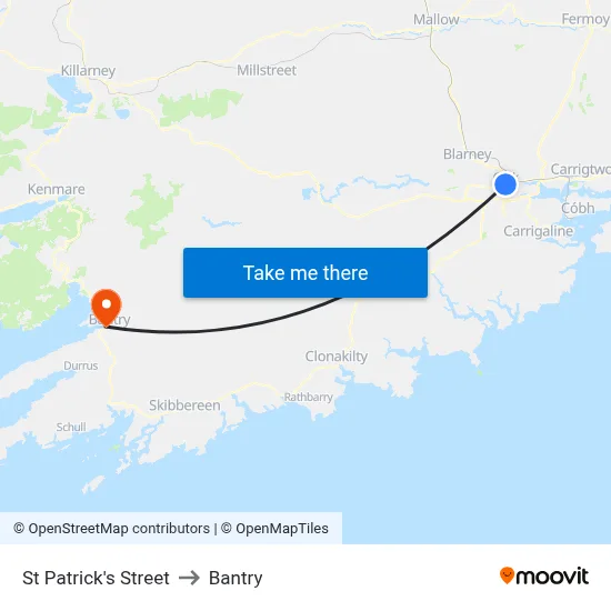 St Patrick's Street to Bantry map