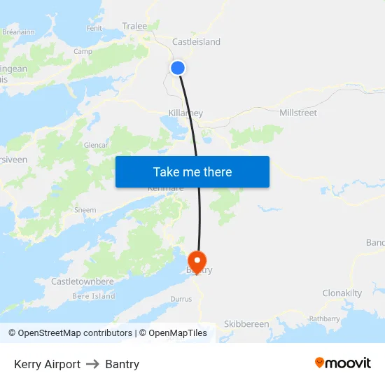 Kerry Airport to Bantry map
