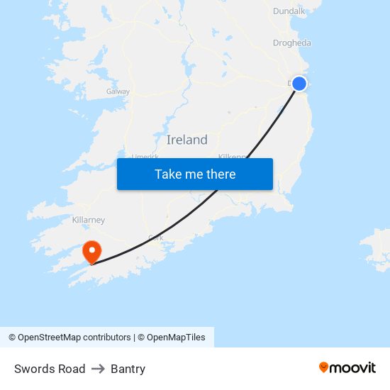 Swords Road to Bantry map