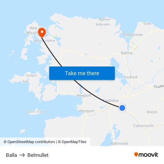 Balla to Belmullet map