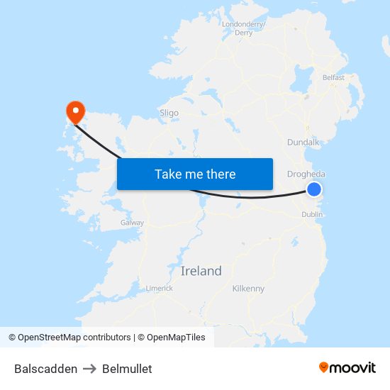 Balscadden to Belmullet map