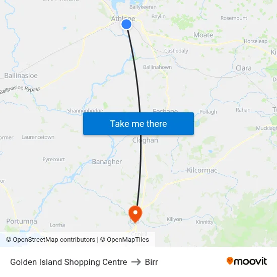 Golden Island Shopping Centre to Birr map