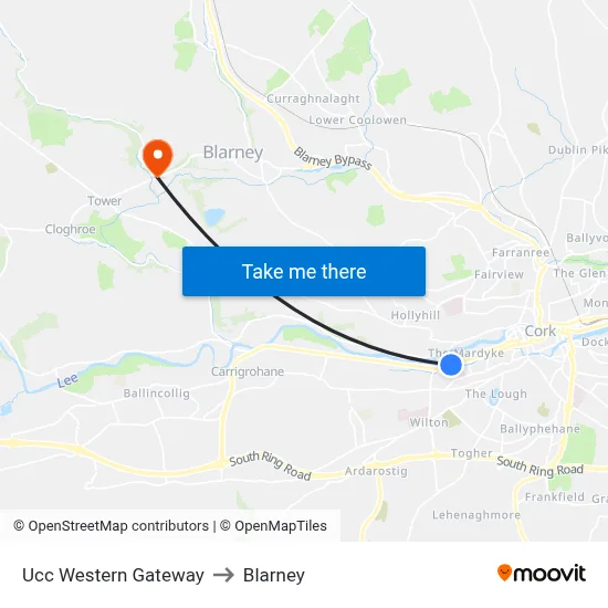 Ucc Western Gateway to Blarney map