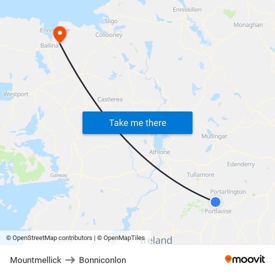 Mountmellick to Bonniconlon map