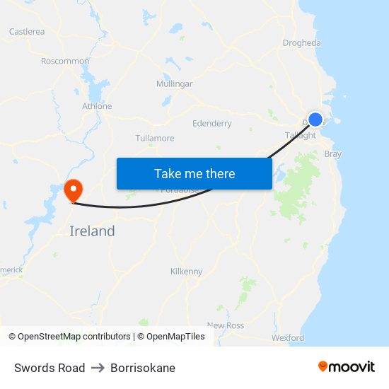 Swords Road to Borrisokane map
