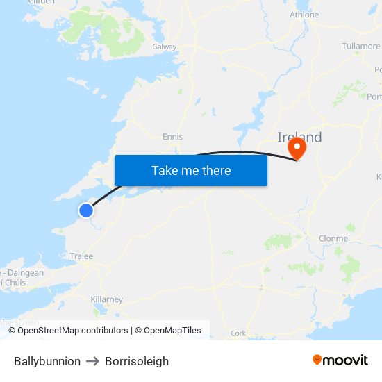 Ballybunnion to Ballybunnion map
