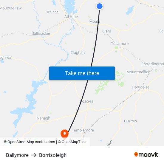 Ballymore to Borrisoleigh map