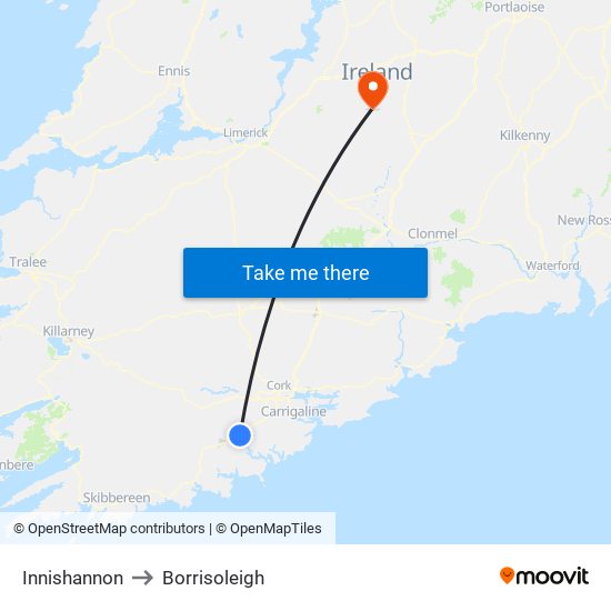 Innishannon to Borrisoleigh map