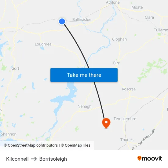 Kilconnell to Borrisoleigh map
