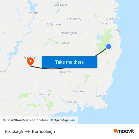 Brockagh to Borrisoleigh map