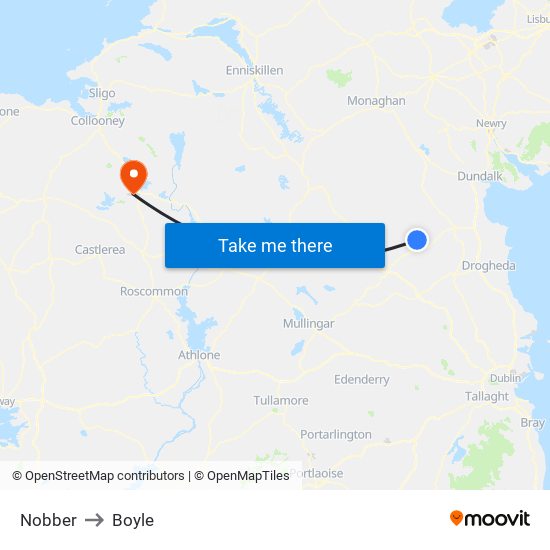 Nobber to Boyle map