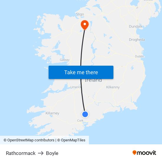 Rathcormack to Boyle map