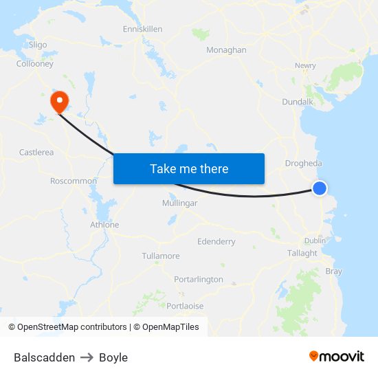 Balscadden to Boyle map