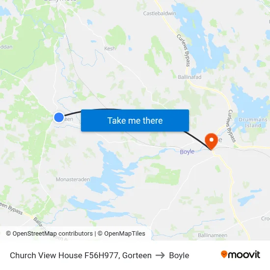 Church View House F56H977, Gorteen to Boyle map