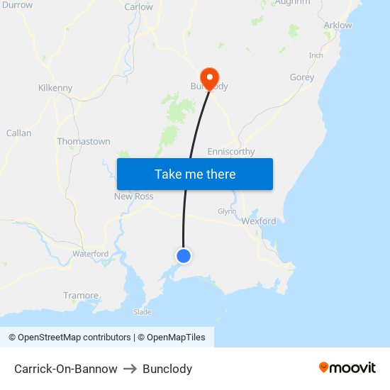 Carrick-On-Bannow to Bunclody map