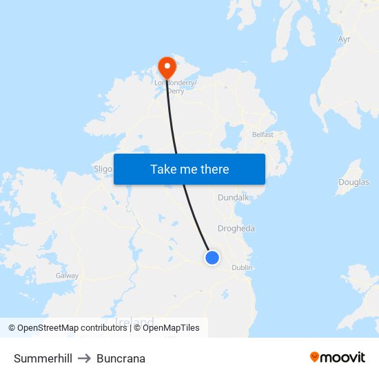 Summerhill to Buncrana map