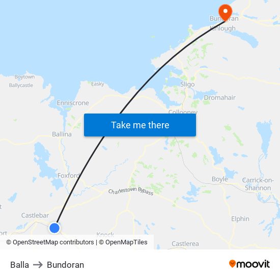 Balla to Bundoran map