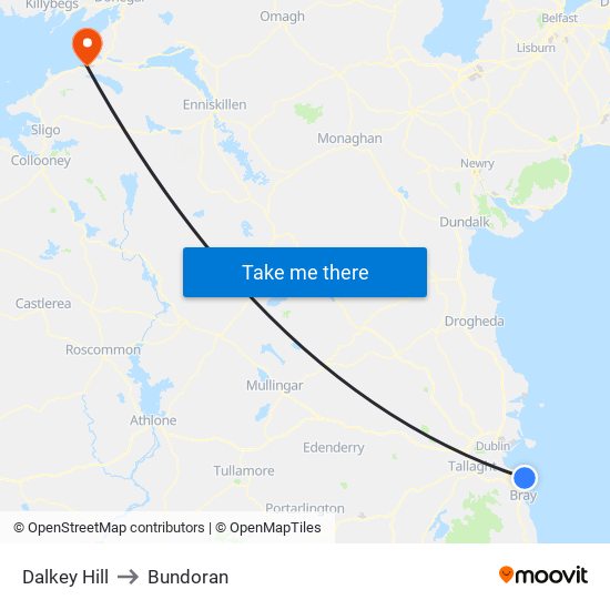 Dalkey Hill to Bundoran map