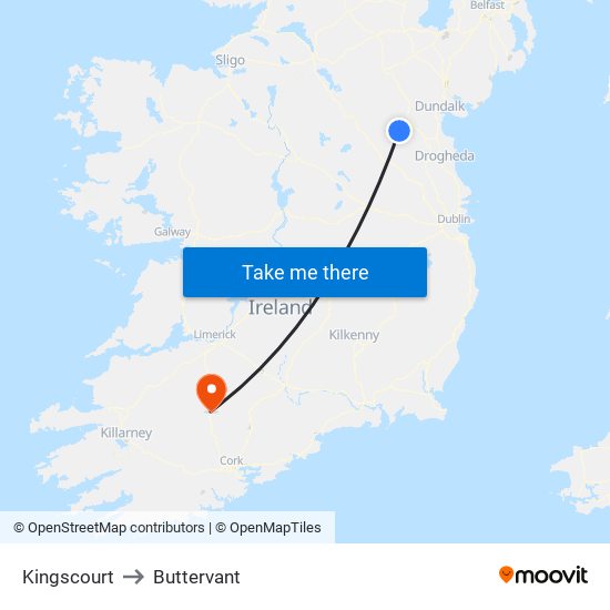 Kingscourt to Buttervant map