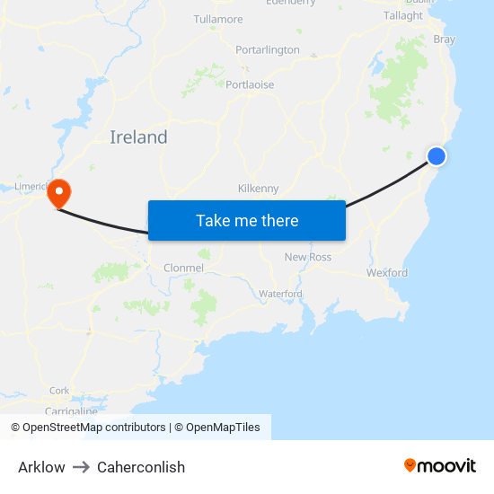 Arklow to Caherconlish map