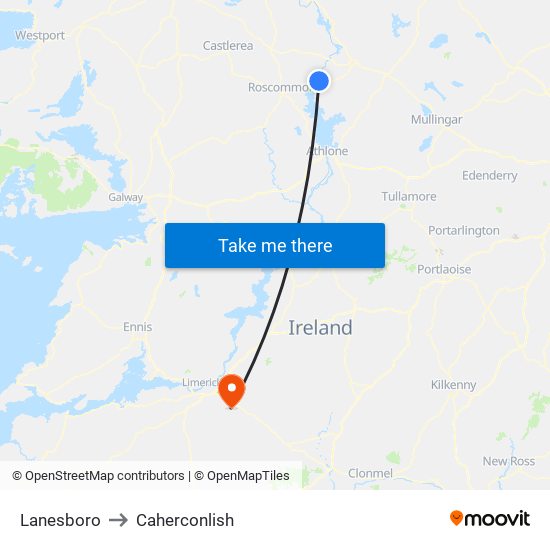 Lanesboro to Caherconlish map