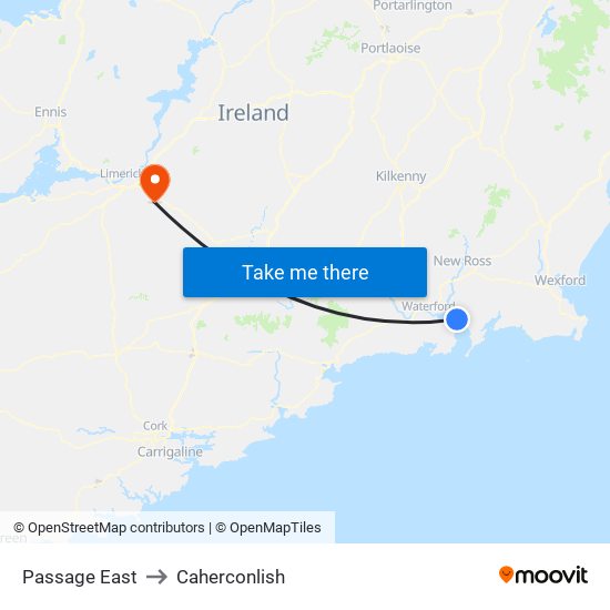 Passage East to Caherconlish map