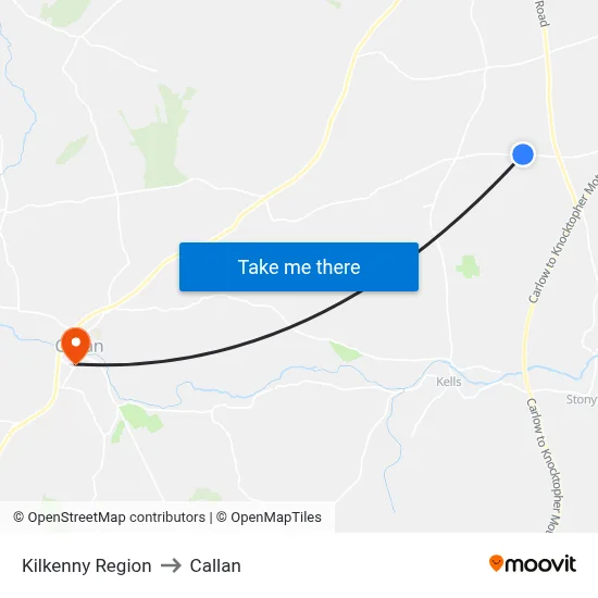 Kilkenny Region to Callan map