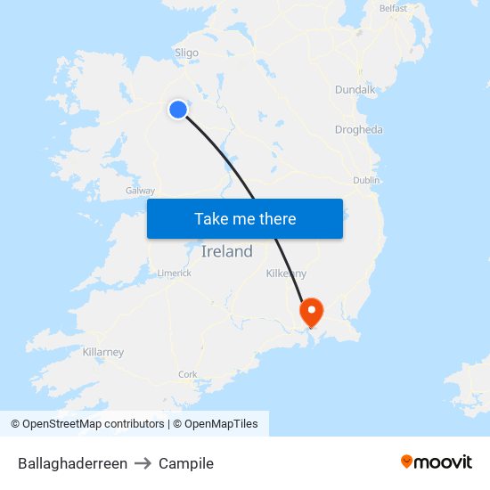 Ballaghaderreen to Campile map